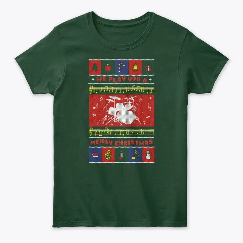 Drum Set Ugly Christmas